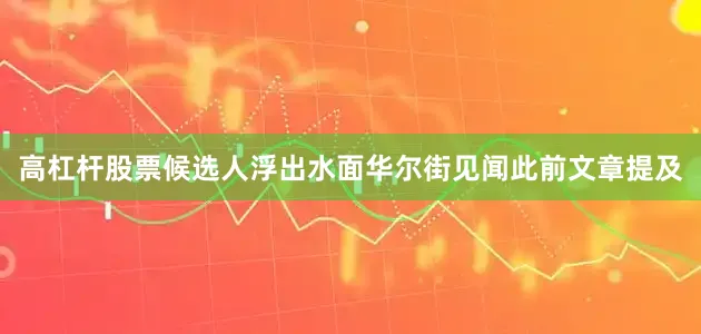 高杠杆股票候选人浮出水面华尔街见闻此前文章提及